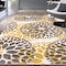 World Rug Gallery Modern Floral Circles Design 9' x 12' Yellow Area Rug 9099YELLOW9X12 - alternate 1
